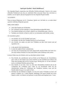 Spielregeln Sjoelbak - Dutch Shuffleboard Die folgenden Regeln
