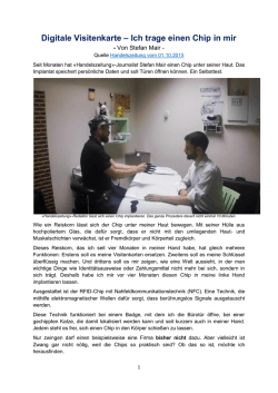 Digitale Visitenkarte &ndash; Ich trage einen Chip in mir