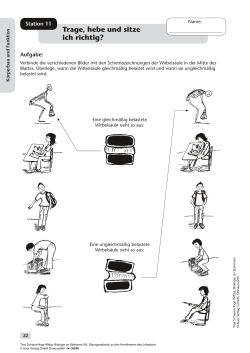 Trage, hebe und sitze ich richtig?