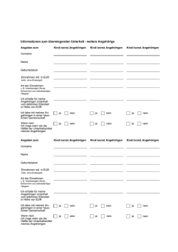 Informationen zum &uuml;berwiegenden Unterhalt