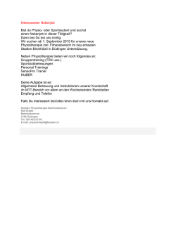 Interessanter Nebenjob Bist du Physio