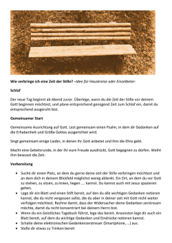 Idee f&uuml;r Hauskreise oder Einzelbeter