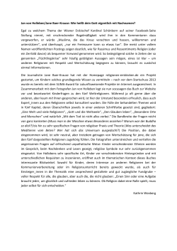 Jan von Holleben/Jane Baer-Krause: Wie hei&szlig;t dein Gott eigentlich
