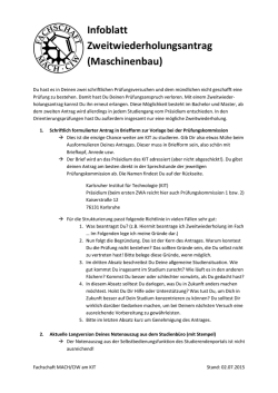 Infoblatt zur Zweitwiederholung - Fachschaft MACH/CIW