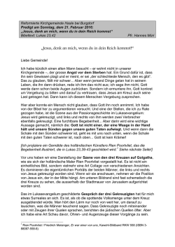 Jesus, denk an mich - Kirche Hasle bei Burgdorf