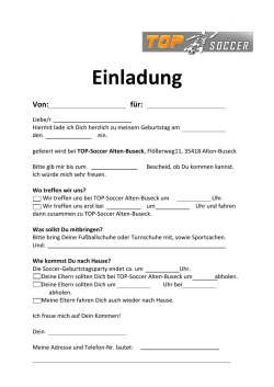 Einladung - Top Soccer
