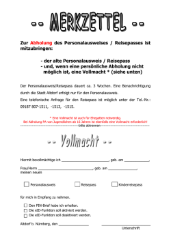 Vollmacht zur Abholung durch Andere