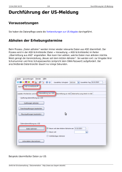 Durchf&uuml;hrung der US-Meldung - ASV