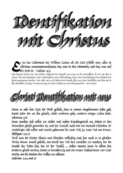 I D E N T I F I K A T I O N mit CHRISTUS
