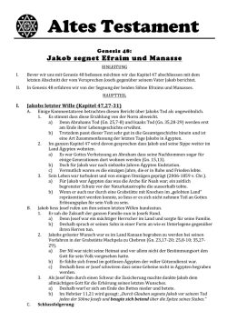 Jakob segnet Efraim und Manasse