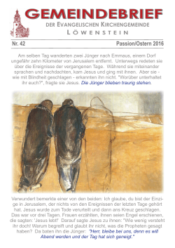 Gemeindebrief Nr. 42 / 2016 - Evangelische Kirchengemeinde
