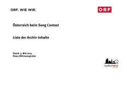 &Ouml;sterreich beim Song Contest Liste der Archiv-Inhalte