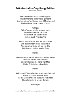 Fründschaft – Cup Song Edition