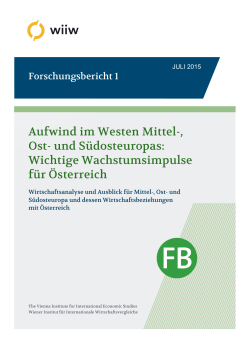 wiiw Forschungsbericht 1: Aufwind im Westen Mittel-, Ost
