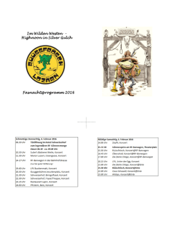 Fasnachtsprogramm 2016 Im Wilden Westen