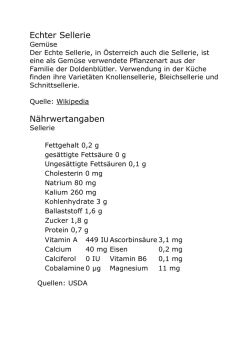 Echter Sellerie N&auml;hrwertangaben