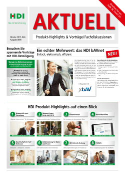 Ein echter Mehrwert: das HDI bAVnet HDI Produkt