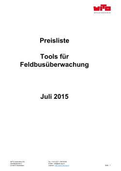 Preisliste - WITO Automation AG