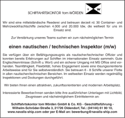 einen nautischen / technischen Inspektor (m/w)