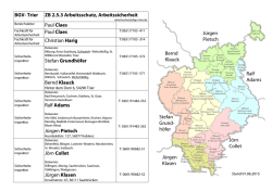 Mitarbeiter im ZB 2.5.3 Arbeitsschutz und ihre Gebiete