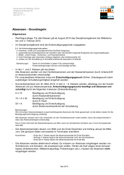 Absenzen - Grundregeln - Kantonsschule Wiedikon