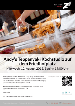 Im Teppanyaki-Kochstudio bereitet Andy Zaugg Jakobsmuscheln