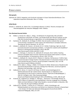 Complete list of publications - Empirische Bildungsforschung
