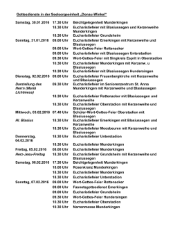 Gottesdienste KW 05 2016 - Seelsorgeeinheit Donau