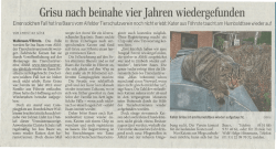Grisu nach beinahe vier Jahren wiedergefunden