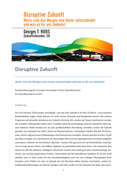 Disruptive Zukunft - O&ouml;. Zukunftsakademie