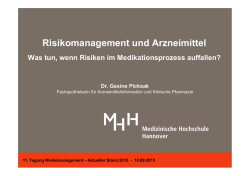 Risikomanagement und Arzneimittel: Was tun, wenn Risiken im
