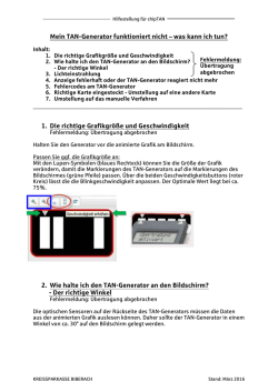 Mein TAN-Generator funktioniert nicht &ndash; was kann ich tun