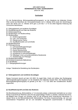 DIPLOMSTUDIUM B&Uuml;HNENGESTALTUNG / SCENOGRAPHY