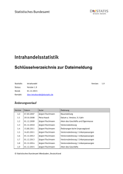 Schl&uuml;sselverzeichnis zur Dateimeldung - IDEV