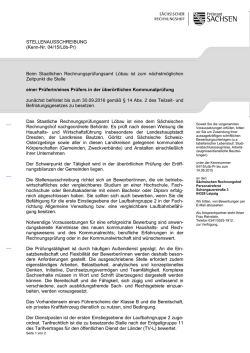 STELLENAUSSCHREIBUNG (Kenn-Nr. 04/15/Löb