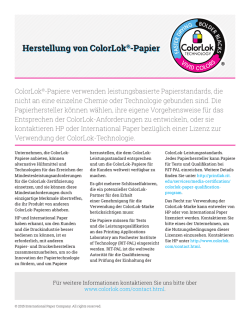 Herstellung von ColorLok&reg;-Papier Herstellung von ColorLok&reg;