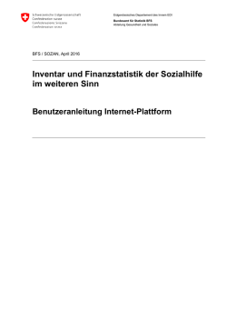 Inventar und Finanzstatistik der Sozialhilfe im weiteren Sinn