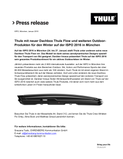 Thule mit neuer Dachbox Thule Flow und weiteren Outdoor