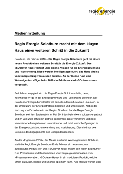 23.02.2016 Regio Energie Solothurn macht mit dem klugen Haus