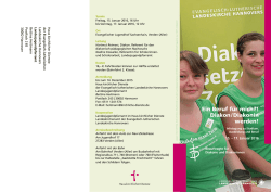 Ein Beruf f&uuml;r mich?! Diakon / Diakonin werden!