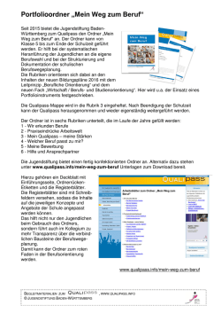 Portfolioordner „Mein Weg zum Beruf“