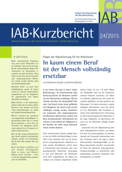 In kaum einem Beruf ist der Mensch vollst&auml;ndig ersetzbar
