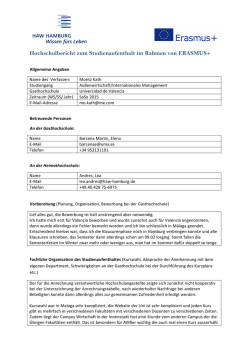 Hochschulbericht zum Studienaufenthalt im