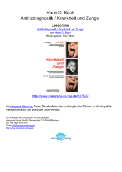 Hans D. Bach Antlitzdiagnostik / Krankheit und Zunge - Er
