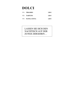 LASSEN SIE SICH DEN NACHTISCH AUF DER ZUNGE