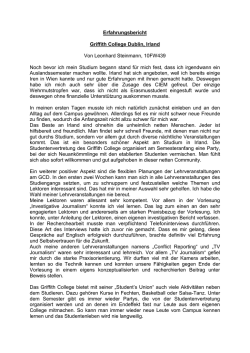 Erfahrungsbericht Griffith College Dublin, Irland Von Leonhard