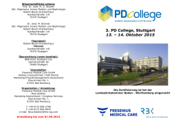 3. PD College, Stuttgart 13. – 14. Oktober 2015
