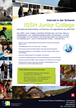 ISSH Junior College - International School of Schaffhausen