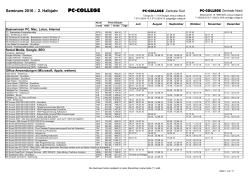 Termine 2. Halbjahr 2015 - PC