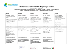 LF NRW Ostern 2016 BF Wochenplan KW 12 Science College Jülich